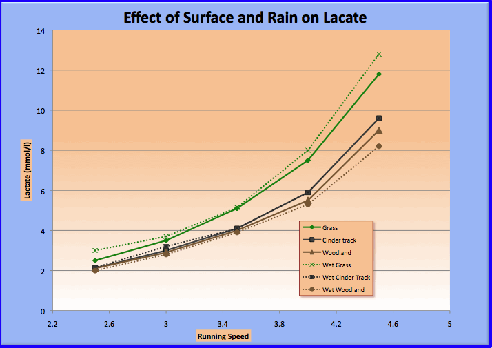 effect of surface and rain on lactate