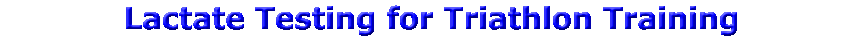 lactate testing tiathlon training