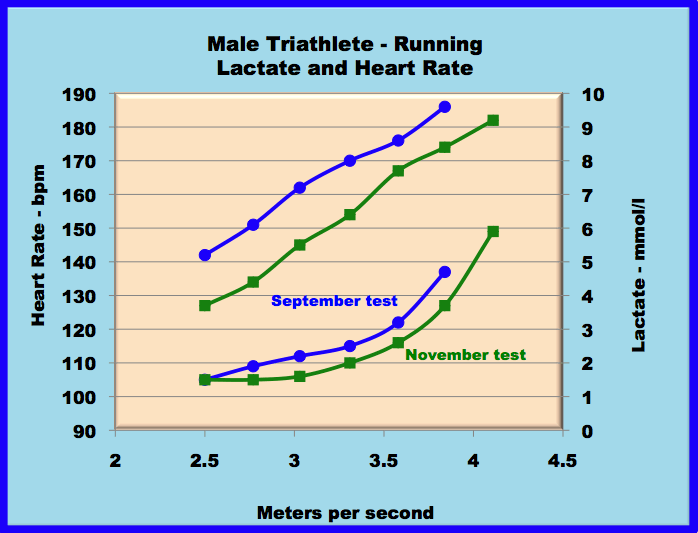 male
triatlete lactate curves for running